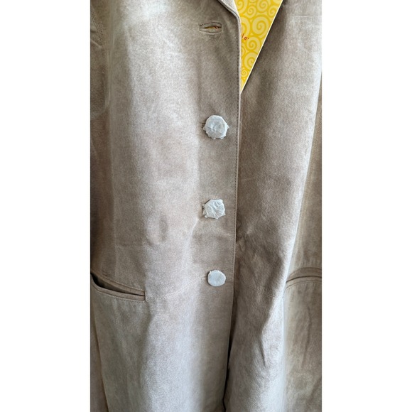 NWT Jessica Holbrook Genuine Leather Suede Blazer Jacket 1X Beige - Picture 5 of 14